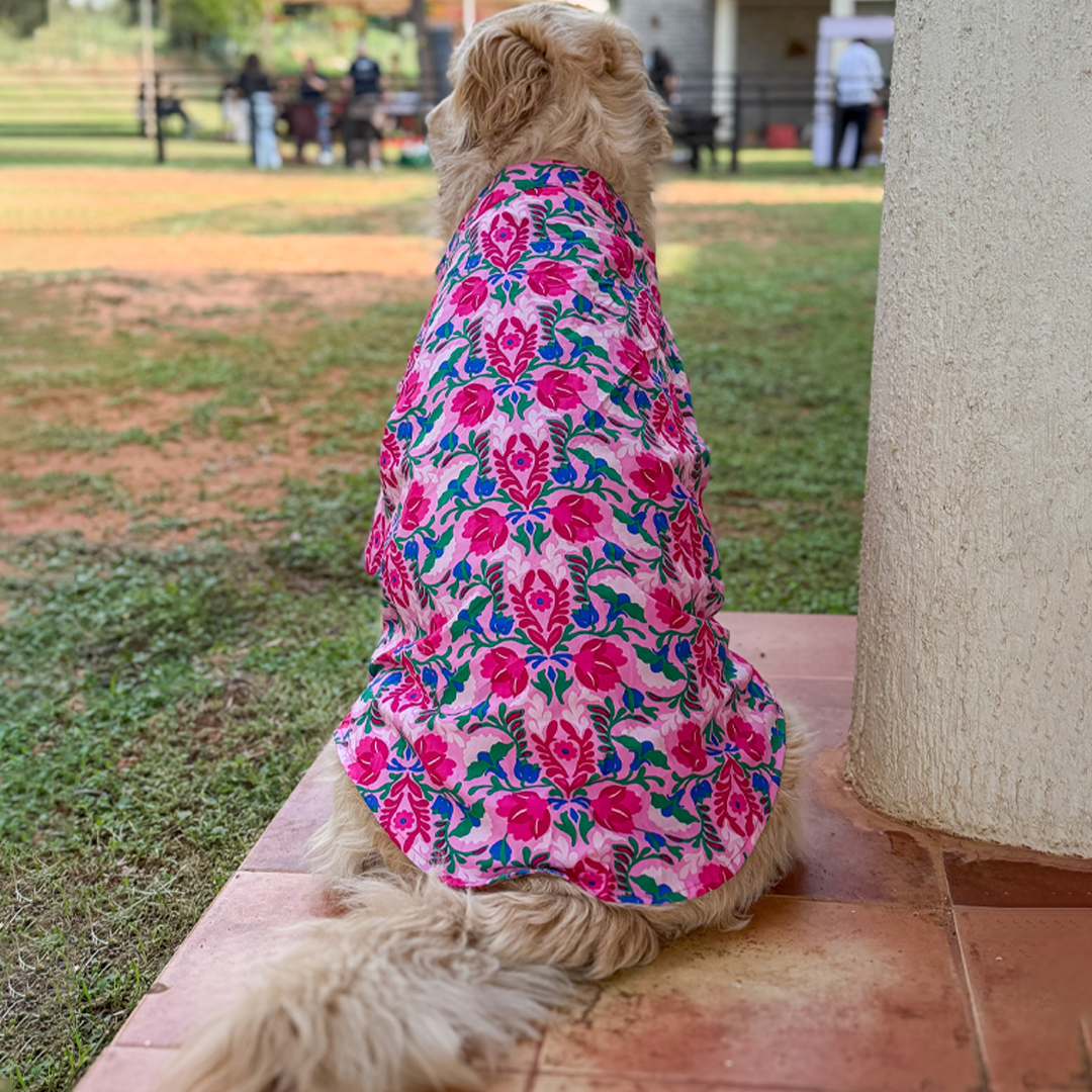 Pink Floral Dog Kurta