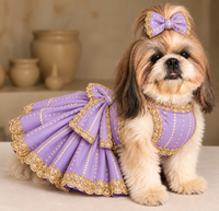 lavender Zari Chaniya Choli For Dogs 