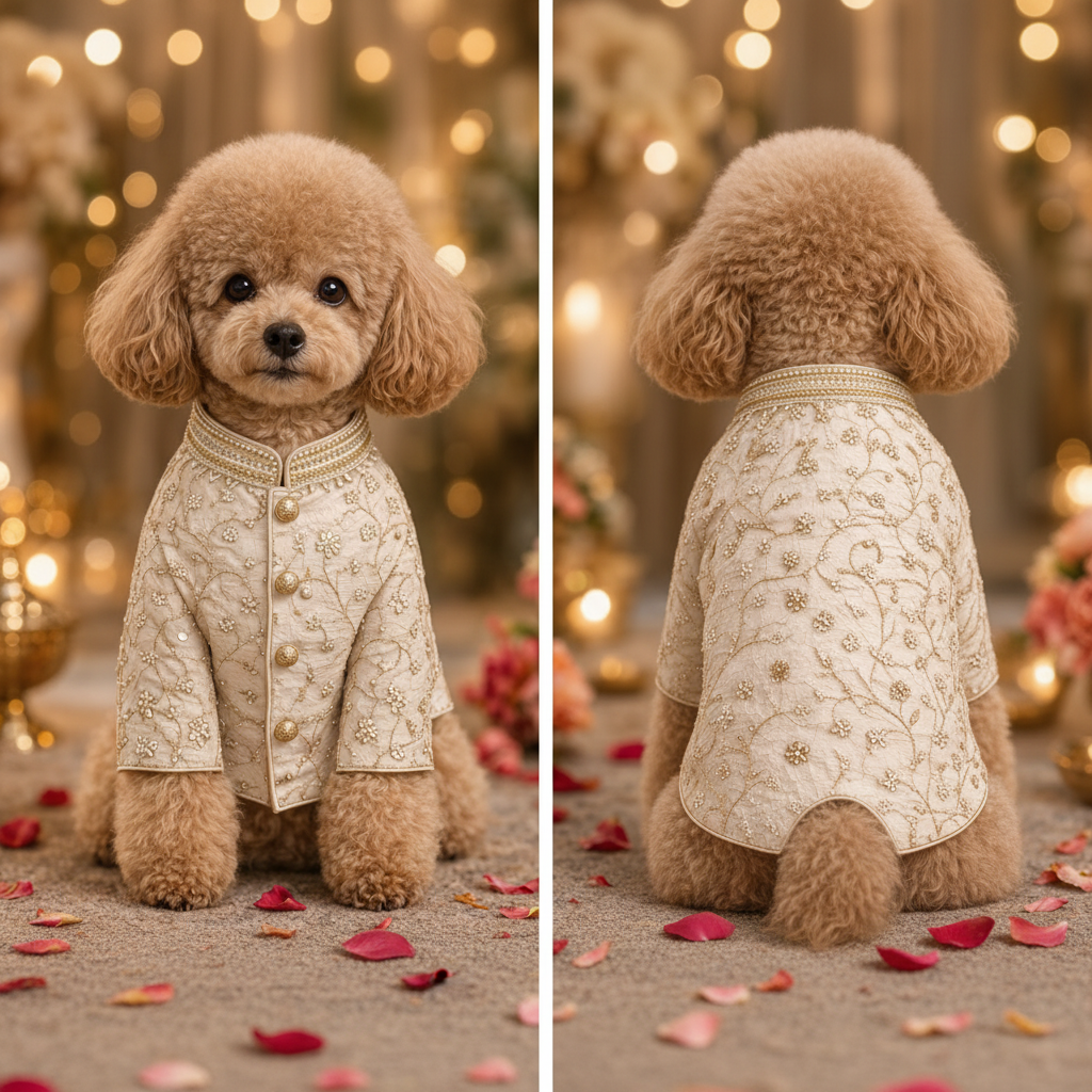 off white Dog sherwani 