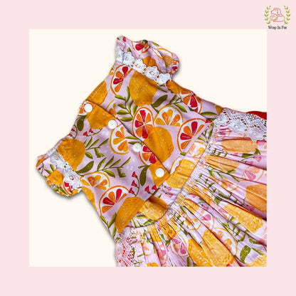 Tropical Orange Dog Frock