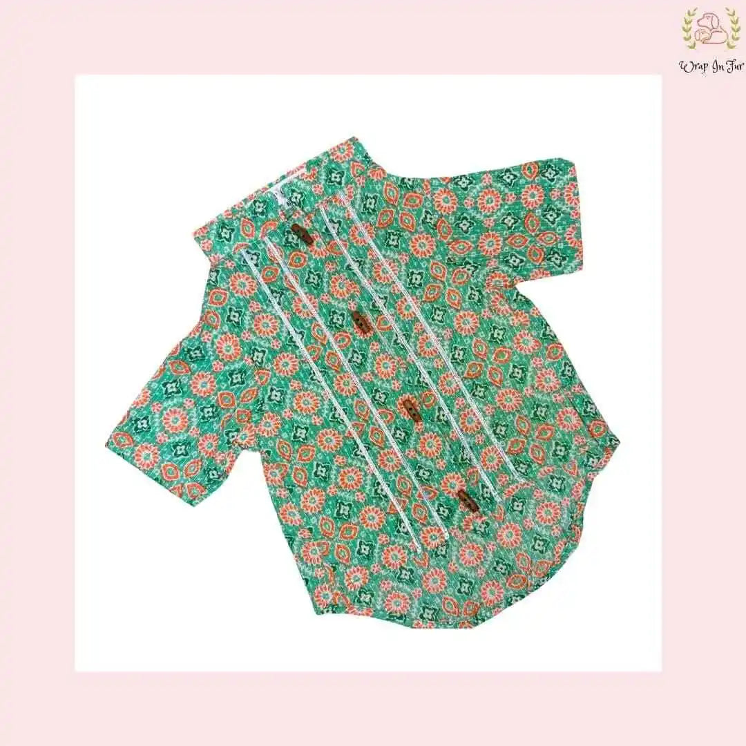 Aqua Orange Gota Dog Kurta - Premium Indian Traditional Dog Kurta Dress