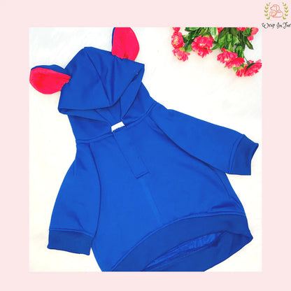 Blue Bunny Ear Dog Hoodie – Warm & Adorable Wear