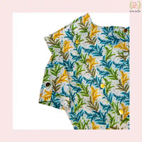 Blue & Gold Botanical Dog Kurta - Indian Pet Ethnic Wear Dress