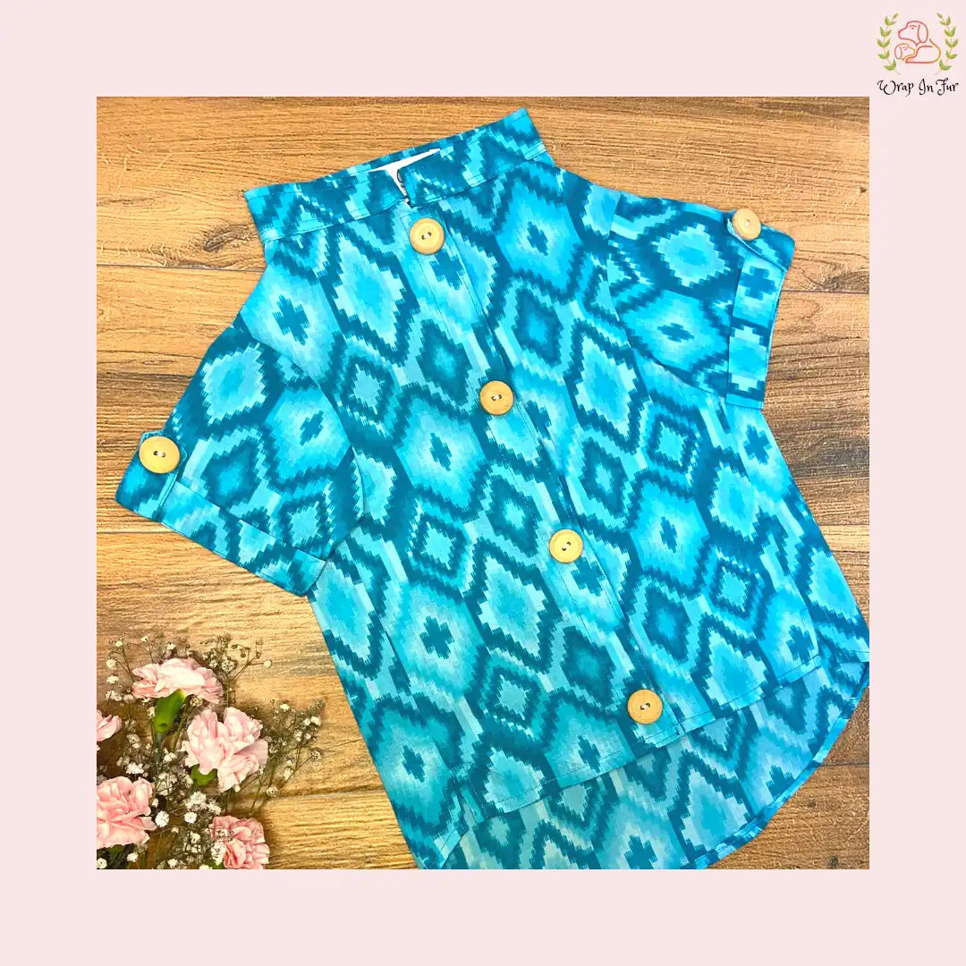 Blue Paradise Dog Kurta - Premium Indian Dog Ethnic Wear