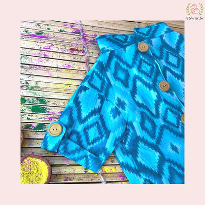 Blue Paradise Dog Kurta - Premium Indian Dog Ethnic Wear