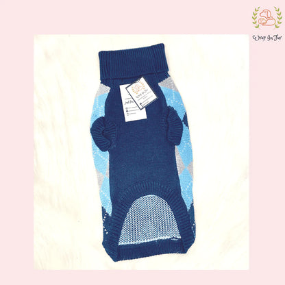 Classic Diamond Pattern Dog Sweater – Warm & Comfy