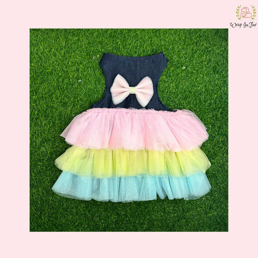 cotton candy dog frock