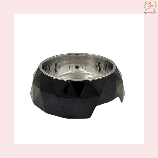 Diamond Bowl with Anti Skid Base For Dogs & Cats – Black