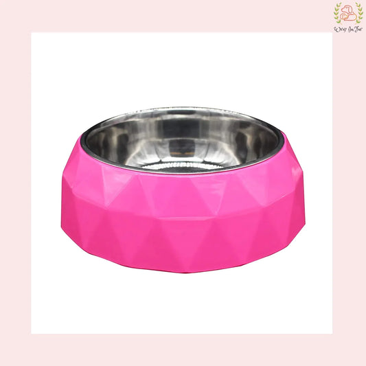 Diamond Bowl with Anti Skid for Dog & Cat – Pink