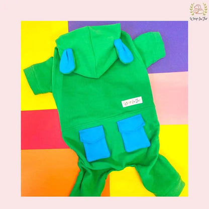 Green Pocket Dog Jumpsuit – Cozy & Cute Wear