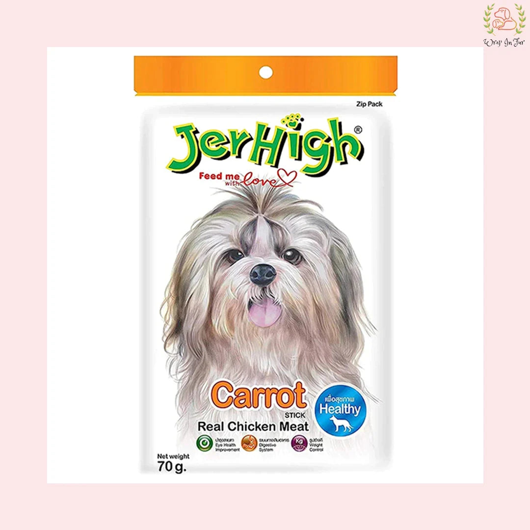 JerHigh Carrot Stick Dog Treat with Real Chicken Meat