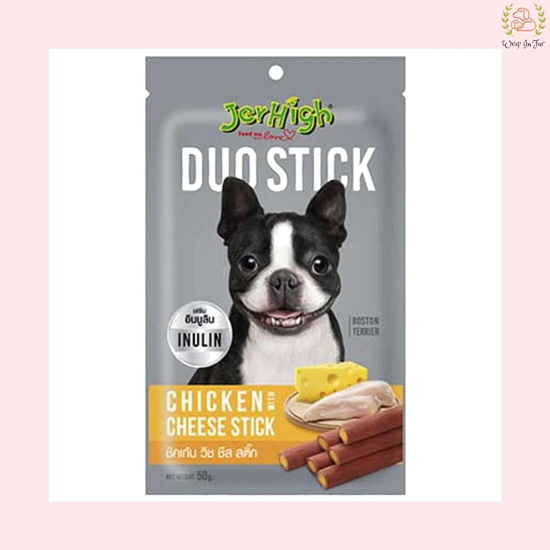 JerHigh Chicken And Cheese Duo-Stick Dog Treat