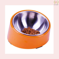 Orange Slanted Dog Bowl