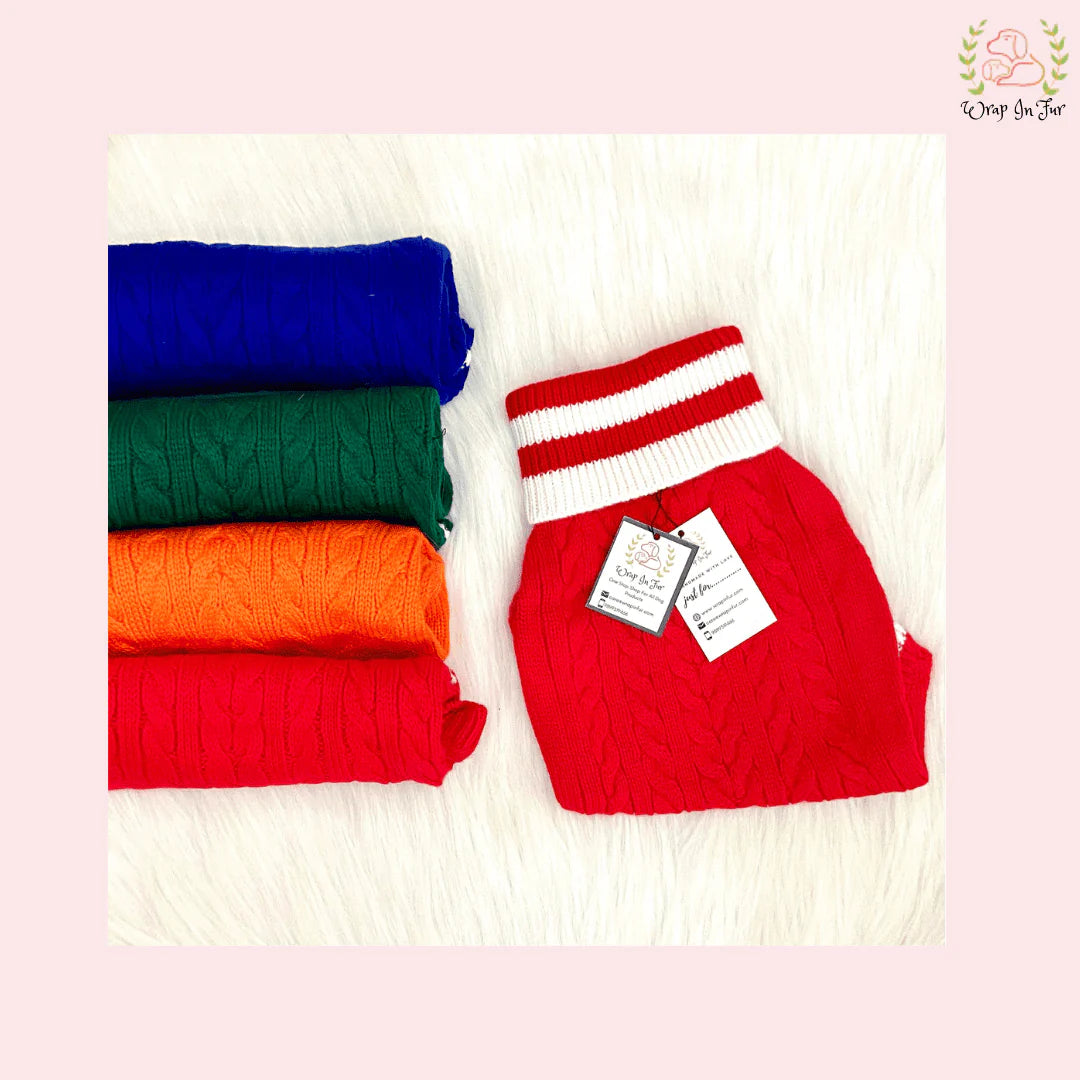 Orange Glow Dog Sweater – Warm & Cozy Solid Knit