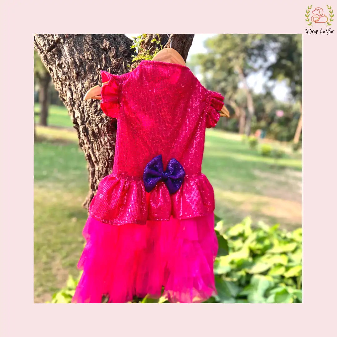 Buy online pink gown dog party dress