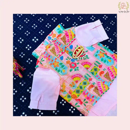 Pink Floral Jacket Dog Kurta Set - Vibrant Indian Dog Ethnic Wear