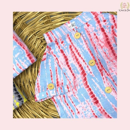 Pink & Grey Mirror Work Dog Kurta Set - Indian Dog Ethnic Wear