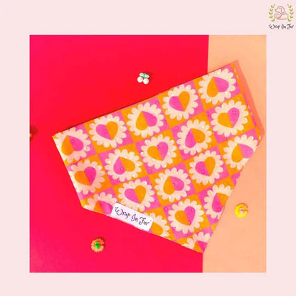Pink Orange Heart Dog Bandana