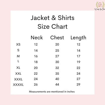 Pink Phuljari Dog Frock – Designer Dog Wedding Dress Outfitsize_chart