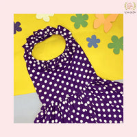 Purple Polka Dot Halter Dog Princess Frock - Retro Party Dress