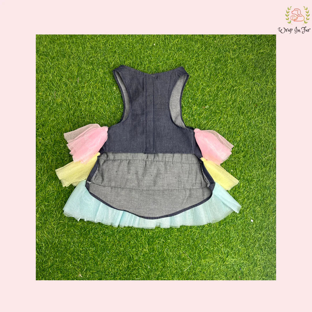 Rainbow Princess Dog Wedding Dress – Pastel Bridal Gown