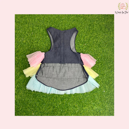 Rainbow Princess Dog Wedding Dress – Pastel Bridal Gown