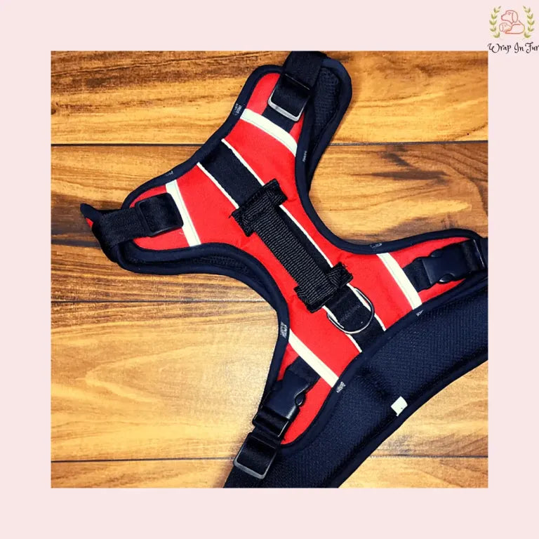 Red Black Double Sided Dog Harness