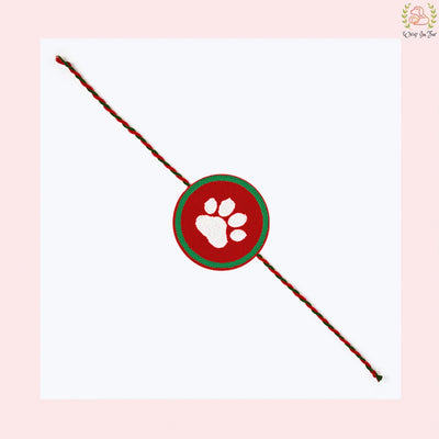 Dog Red Paw Rakhi | Handmade Pet Rakhi for Dogs