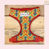 red reversible dog harness