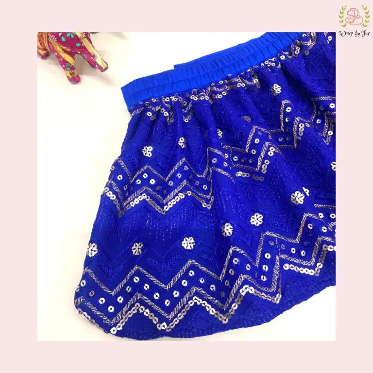 Royal Blue Dog Wedding Dress – Ethnic Lehenga Choli for Dogs