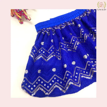 Royal Blue Dog Wedding Dress – Ethnic Lehenga Choli for Dogs