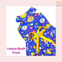 Royal Blue Floral Dog Princess Dress - Yellow Cold Shoulder Dog Frock